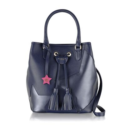 Large navy leather 'Southern Row Night Shift' grab bag